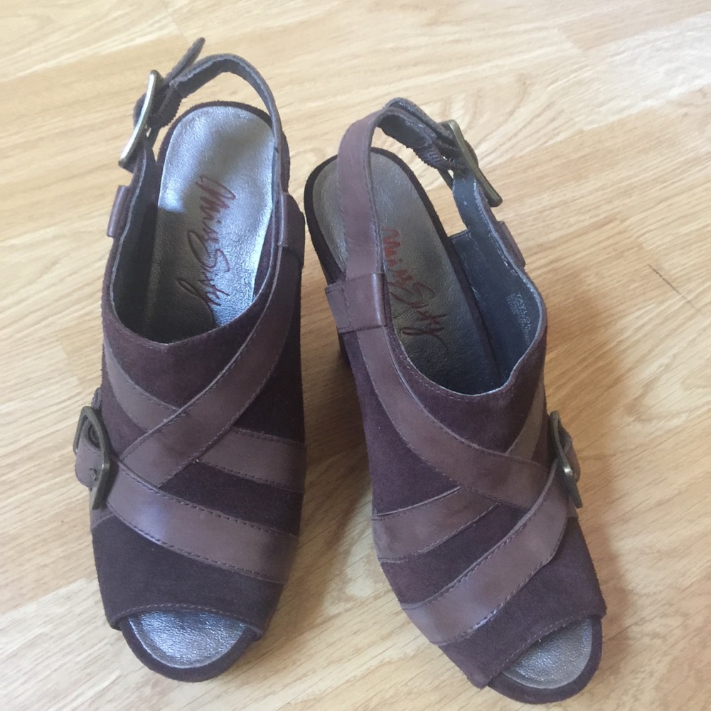 MISS SIXTY “TAYLOR” LEATHER SUEDE PLATFORM HEELS
